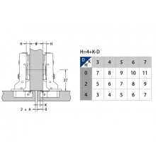 Петля для смежных дверей Blitz Clip-on, с доводчиком 90гр, угол открывания 110°, 48 мм, под саморез