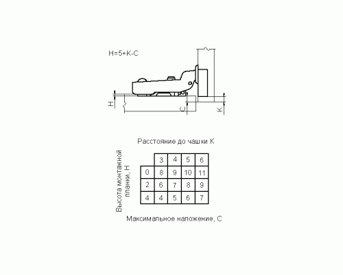 Петля для смежных дверей Firmax Slide-on, угол открывания 110°, 48 мм, под шуруп 1 шт. Петля для смежных дверей Firmax Slide-on, угол открывания 110°, 48 мм, под шуруп 1 шт.