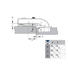 Петля для угловых дверей 90° Blitz Clip-on, с доводчиком 100гр, угол открывания 110°, 48 мм, под саморез
