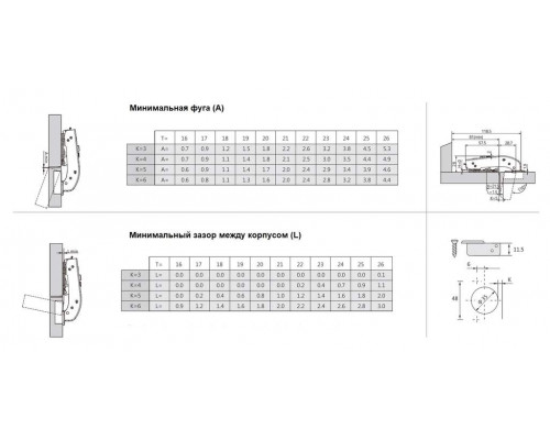 Петля для угловых дверей DTC Pivot Star Anyway Clip-on, с доводчиком, угол открывания 90гр., 48мм