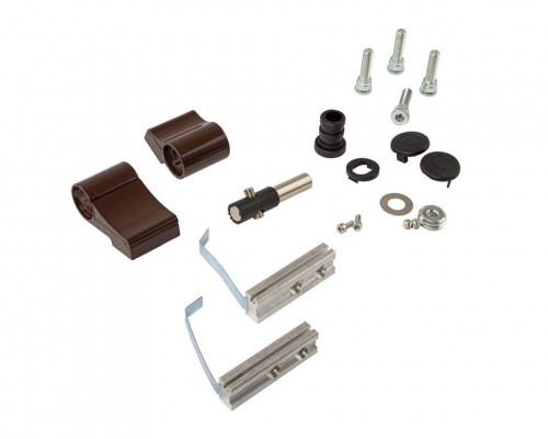 Петля двер. втулочн. ELEMENTIS, 2-х секционная, м/о 63, креп. на хол. профиль, корич. RAL8017