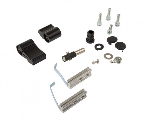 Петля двер. втулочн. ELEMENTIS, 2-х секционная, м/о 63, креп. на тепл. профиль, черн. мат. RAL9005S