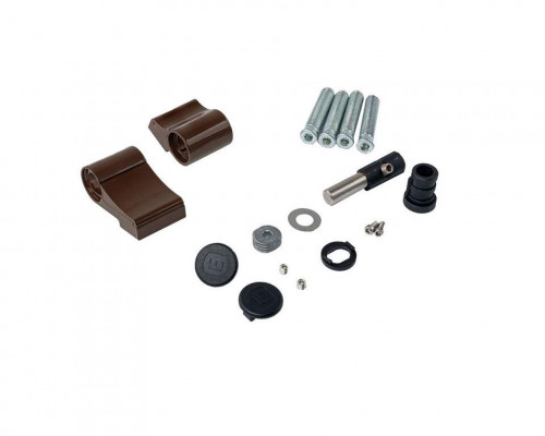 Петля двер. втулочн. ELEMENTIS, 2-х секционная, м/о 63, креп. на тепл. профиль, корич. RAL8017