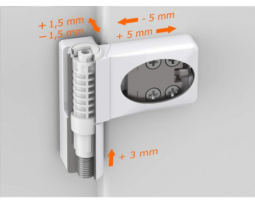 Петля дверная ELEMENTIS серия IQ Mini 16-19 мм, Белый RAL9016 1 ком. Петля дверная ELEMENTIS серия IQ Mini 16-19 мм, Белый RAL9016 1 ком.
