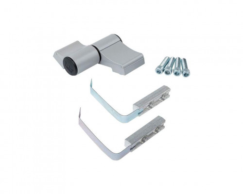 Петля дверная втулочная 2-х секционная, м/о 63 мм, крепление на хол. профиль, сер. 9006 1 шт.