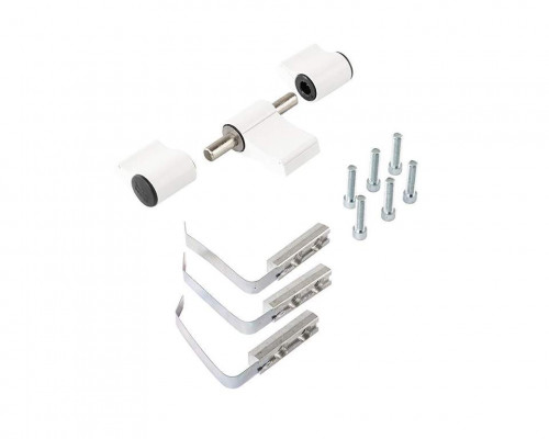 Петля дверная втулочная 3-х секционная, м/о 63 мм, крепление на хол. профиль, бел. 9016 1 шт.