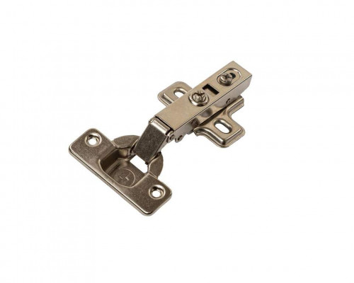 Петля накладная Clip-On с доводчиком, 84гр, с монтажной планкой h=0мм в сборе, под саморез, 48*6мм, 35мм чашка