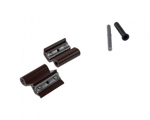 Петля поворотная оконная 2-х частная, Европаз, V.02, нерегулир., 1 втулка на 1 петлю, корич. RAL8017 1 шт.