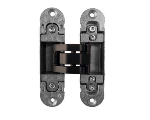 Петля скрытая, 3D, универсальная, 120x30 мм, 60 кг, корпус без покрытия, шарнирная часть цвет черный матовый