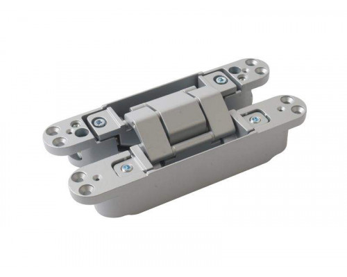 Петля скрытая, 3D, универсальная, 190x31 мм, 120 кг, цамак/алюминий, серебро матовое