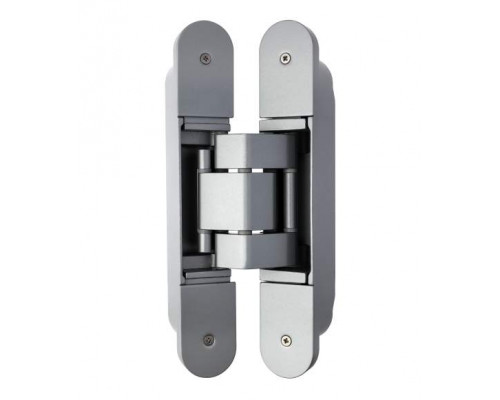 Петля скрытая, 3D, универсальная, 190x31 мм, 120 кг, цамак/алюминий, серебро матовое