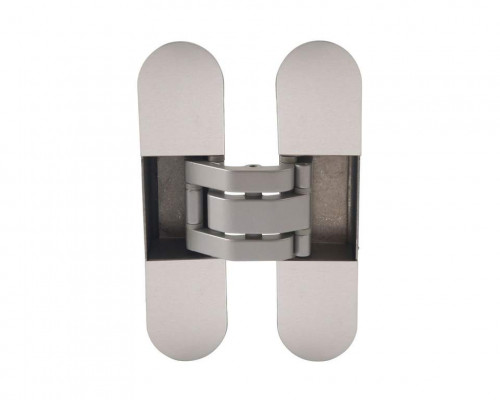 Петля скрытая, 3D, универсальная, с 4 накладками, 120x30 мм, 60 кг, корпус без покрытия  шарнирная часть серебро матовое 1 шт.