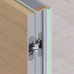 Петля скрытая для компланарных дверей, универсальная, 3D, 130x32/25 мм, 60 кг, цамак и алюминий, с 4 накладками и 4 винтами для крепления накладок, никель матовый 1 шт.