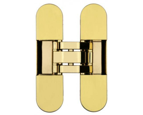 Петля скрытая, универсальная, 3D, 120x30 мм, 60 кг, цамак, золото полированное 1 шт.