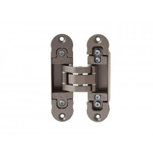 Петля скрытая, универсальная, 3D, 120x30 мм, 80 кг, цамак/алюминий, никель матовый