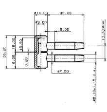 Петля ввертная, 2-штыревая, рамная часть, диаметр 14 мм, сталь, оцинкованный 1 шт.