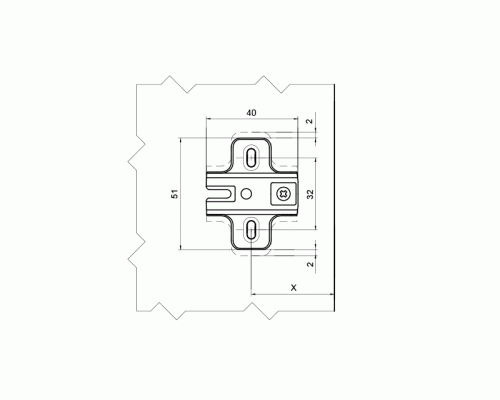 Планка монтажная Firmax для петель серии Slide-on, H=2, шуруп 1 шт. Планка монтажная Firmax для петель серии Slide-on, H=2, шуруп 1 шт.