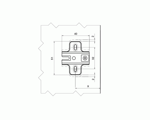 Планка монтажная Firmax для петель серии Slide-on, H=4, шуруп 1 шт. Планка монтажная Firmax для петель серии Slide-on, H=4, шуруп 1 шт.
