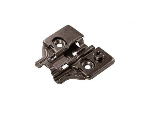 Планка монтажная для петель Alphalux  Titan, Clip-on, H=2, крестовая, под саморез, с эксцентриковой регулировкой, титан