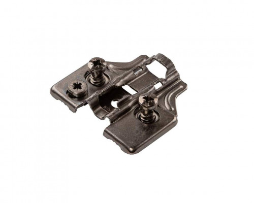 Планка монтажная для петель Alphalux  Titan, Clip-on, H=2, крестовая, с предустановленными евровинтами, с эксцентриковой регулировкой, титан