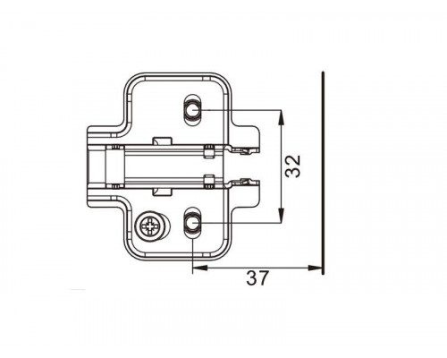 Планка монтажная для петель DTC Pivot Star Anyway Clip-on, H=0, крестовая с эксцентриковой регулировной по высоте, под саморез (в комплекте)