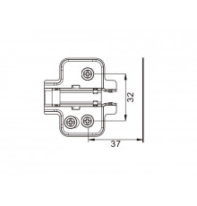 Планка монтажная для петель DTC Pivot Star Anyway Clip-on, H=4, крестовая с эксцентриковой регулировной по высоте, под евровинт