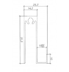 Планка нижняя Classic Slim, алюминий, L=5800 мм, белый глянец. 1 шт.