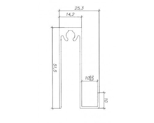 Планка нижняя Classic Slim, алюминий, L=5800 мм, белый глянец. 1 шт.