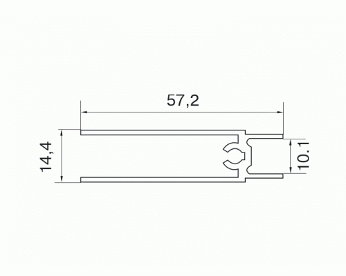 Планка нижняя, алюминий, L=5800 мм, бейлиз тач. 1 шт.