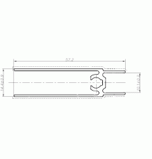 Планка нижняя, алюминий, L=5800 мм, черный муар. 1 шт.