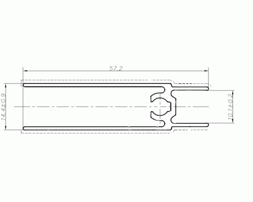 Планка нижняя, алюминий, L=5800 мм, черный муар. 1 шт.