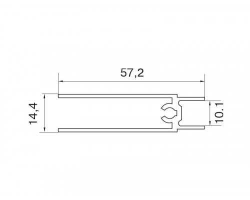 Планка нижняя, алюминий в ПВХ, L=5900 мм, дуб дымчатый  с тиснением. 1 шт.
