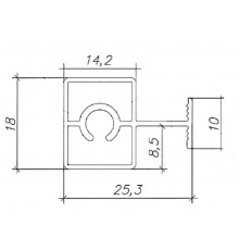 Планка средняя под крепеж Classic Slim, алюминий, L=5800 мм, белый глянец. 1 шт.