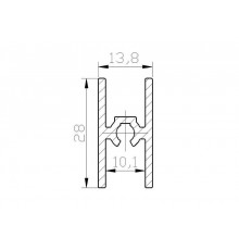 Планка средняя под крепеж, FIRMAX, алюминий, L=5800 мм, серебро. 1 шт.