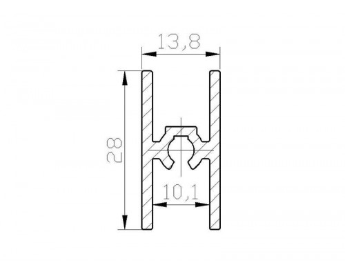 Планка средняя под крепеж, FIRMAX, алюминий, L=5800 мм, серебро. 1 шт.