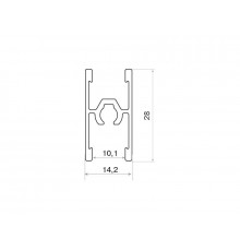 Планка средняя под крепеж, алюминий, L=5800 мм, терра тач. 1 шт.