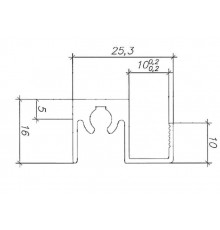 Планка верхняя Classic Slim, алюминий, L=5800 мм, черный муар. 1 шт.
