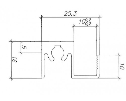 Планка верхняя Classic Slim, алюминий, L=5800 мм, шампань. 1 шт.