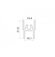 Планка верхняя, алюминий в ПВХ, L=5900 мм, дуб дымчатый с тиснением. 1 шт.