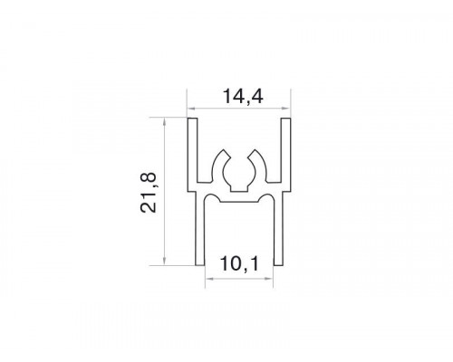 Планка верхняя, алюминий в ПВХ, L=5900 мм, дуб дымчатый с тиснением. 1 шт.
