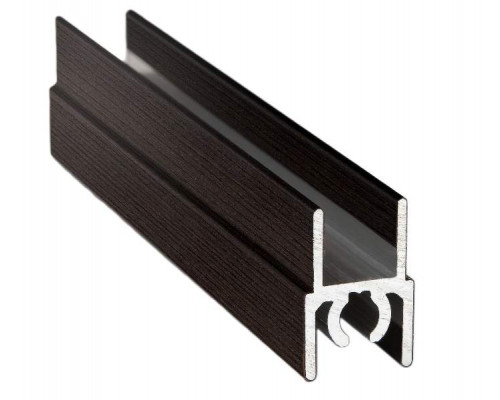 Планка верхняя, алюминий в ПВХ, L=5900 мм, венге темный с тиснением. 1 шт.