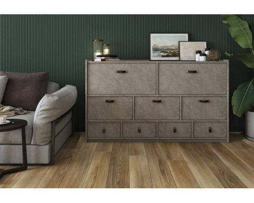 Плита МДФ AGT 3P 1220*18*2800 мм, двусторонняя, с тиснением, кроко грей 3063, горизонт.,