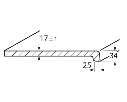 Подоконник Werzalit 450 мм, капинос 34 мм. /6м/ белый
