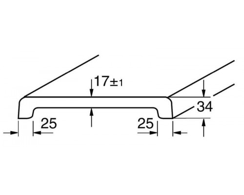 Подоконник Werzalit 600 мм, 2 капинос 34 мм. /6м/ белый (001)