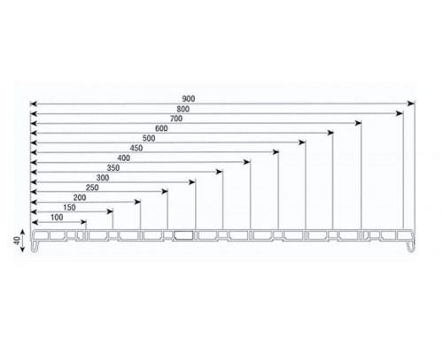 Подоконник пластиковый В-40 /900/ белый /6,0м/