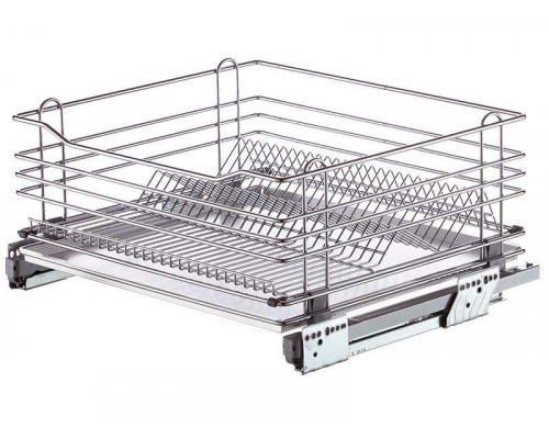 Посудосушитель в нижнюю базу 600мм с поддоном, направляющие плавного закрывания, хром 1 шт.