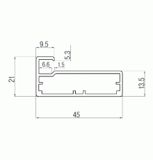 Профиль 45/9  для рамочных фасадов FIRMAX, 5800 мм, черный браш 1 шт.