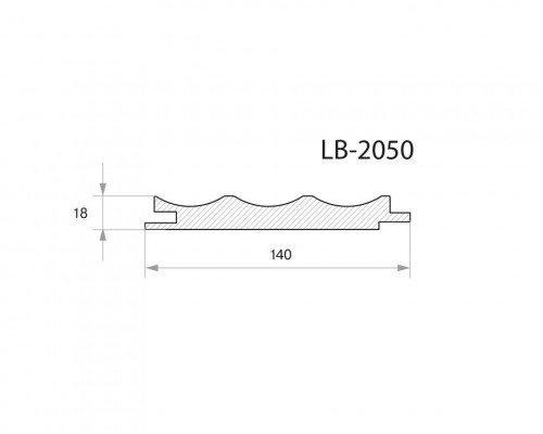 Профиль  МДФ AGT LB-2050 18*140*2800 мм, супермат серый бесконечный 3017 (Timeless Grey) 1 шт.