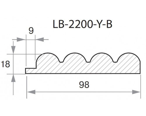 Профиль МДФ AGT LB-2200-Y-B 18*101*2800 мм, новый светлый орех 239