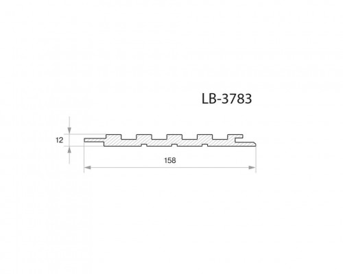 Профиль  МДФ AGT LB-3783 12*158*2800 мм, супермат серый бесконечный 3017 (Timeless Grey)